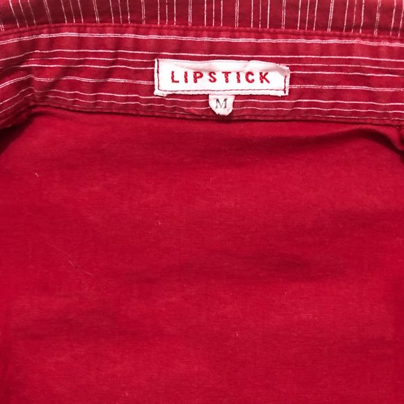 Girls Sleeveless Colar Shirt, Medium, Red and White Stripes, Age 8-10, Youth - Picture 7 of 7